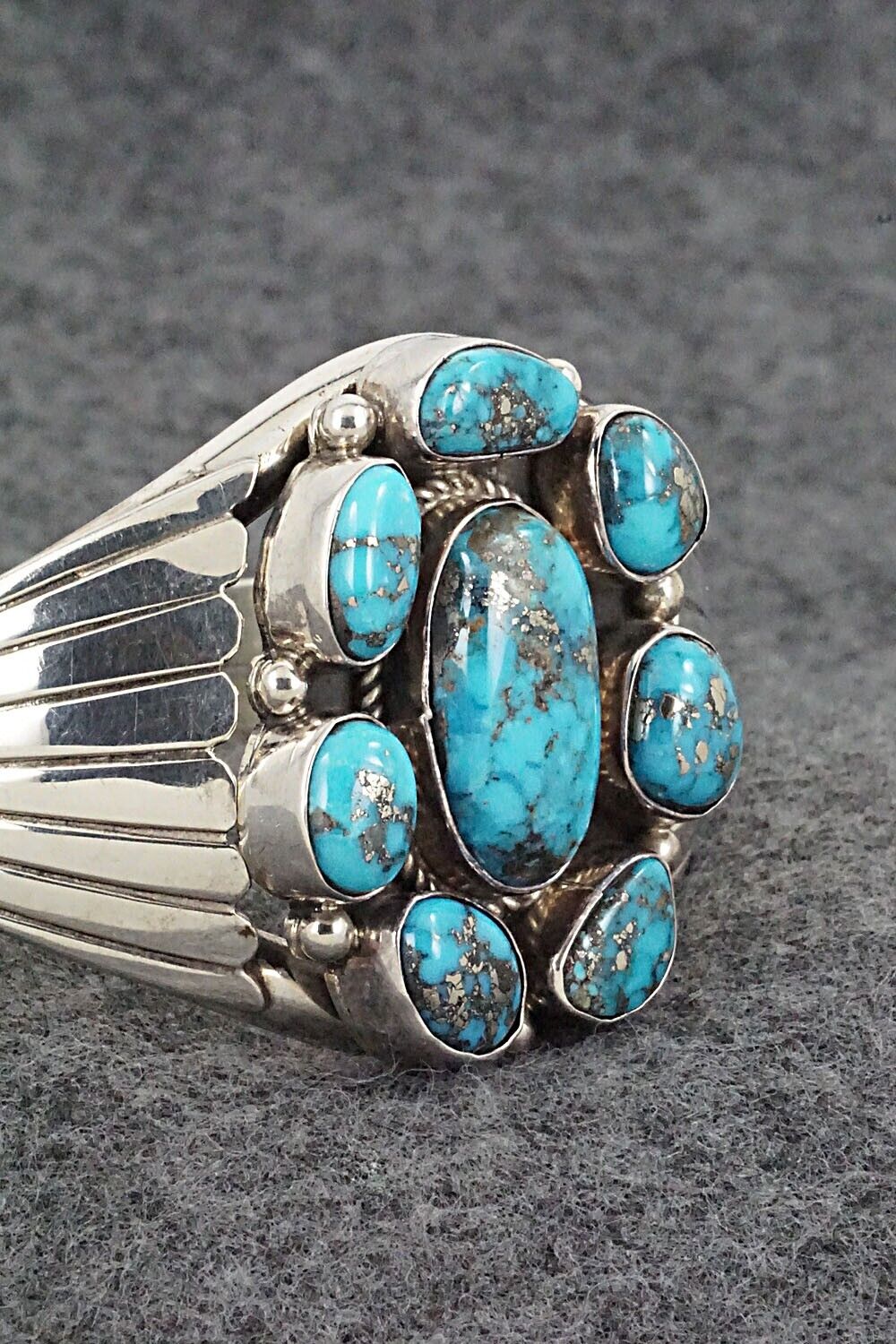Turquoise and Sterling Silver Bracelet - Ted Brea