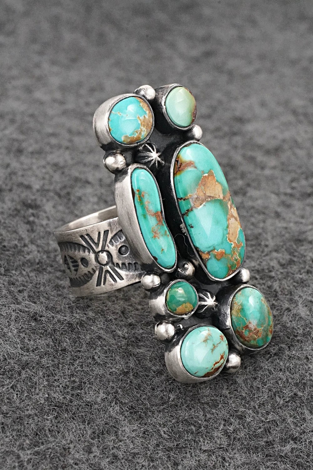 Turquoise & Sterling Silver Ring - Angela Martin - Size 8