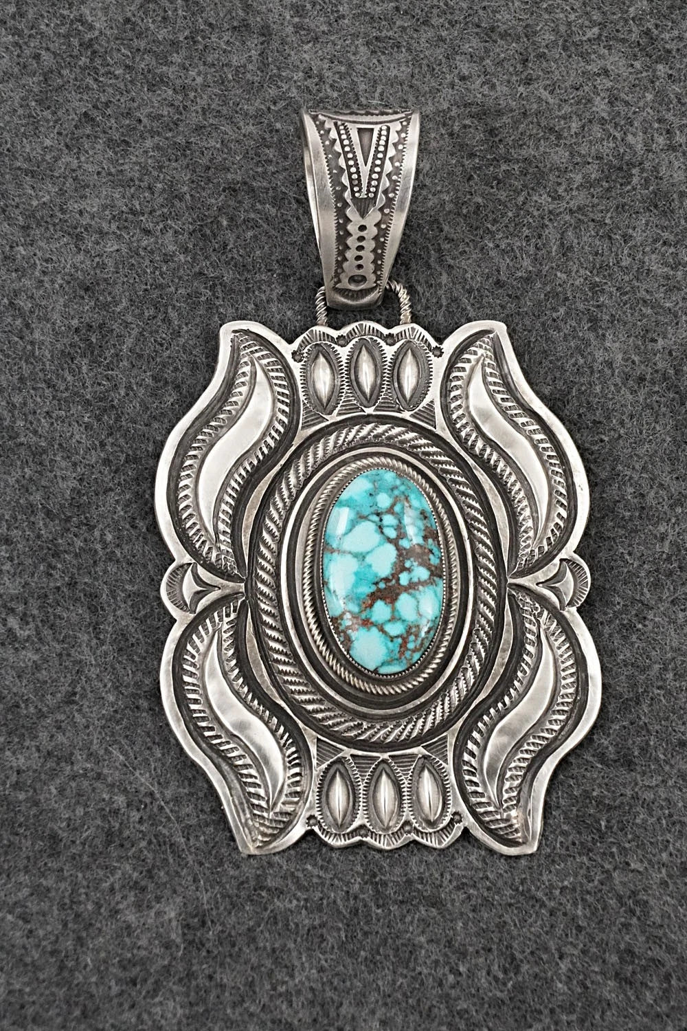 Turquoise & Sterling Silver Pendant - Calvin Martinez