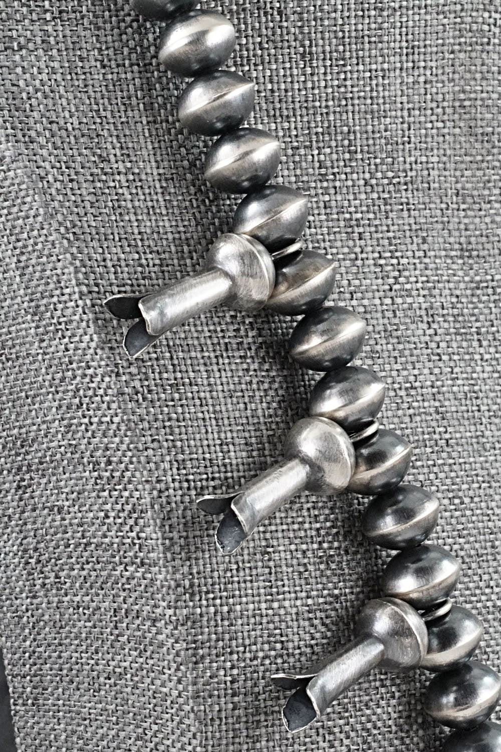 Sterling Silver Navajo Pearl Squash Blossom Necklace - Presley Haley
