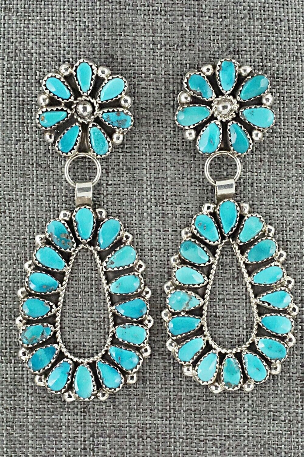 Turquoise & Sterling Silver Earrings - Eunise Wilson