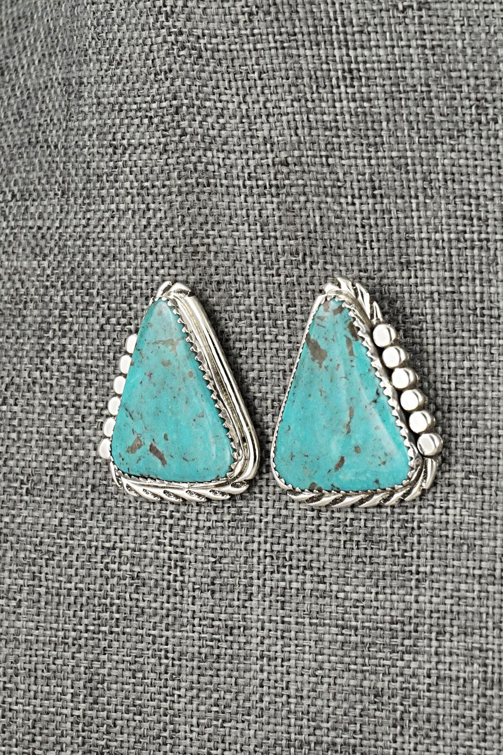 Turquoise and Sterling Silver Earrings - Delores Cadman