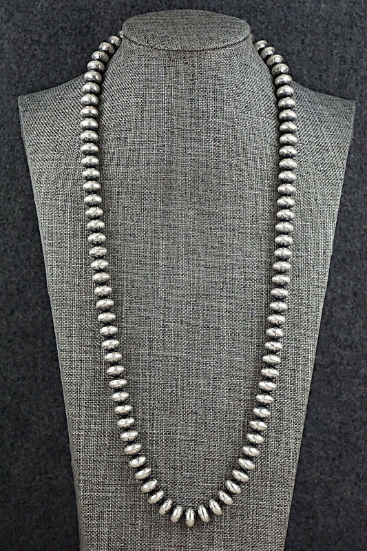 Sterling Silver Navajo Pearl Necklace 24" - Bryannen Halwood