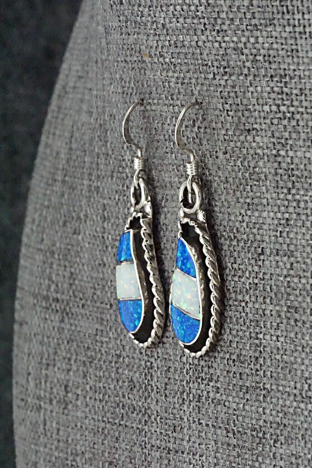 Opalite & Sterling Silver Inlay Earrings - Susie Lowsayatee