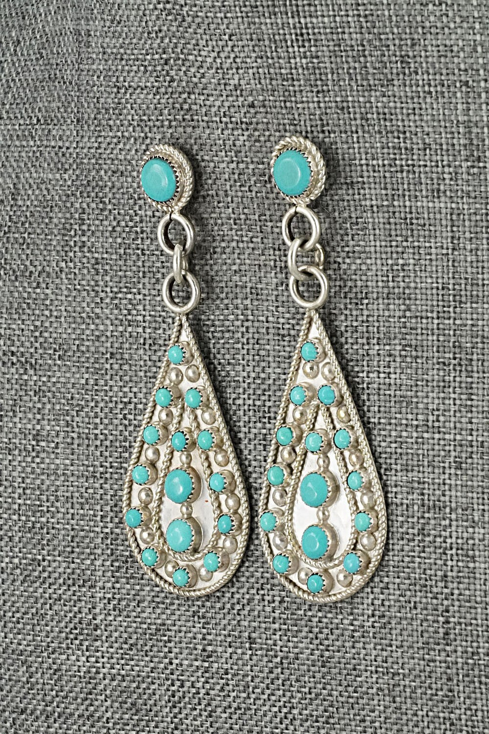Turquoise & Sterling Silver Pendant and Earrings Set - Kenneth Hughte