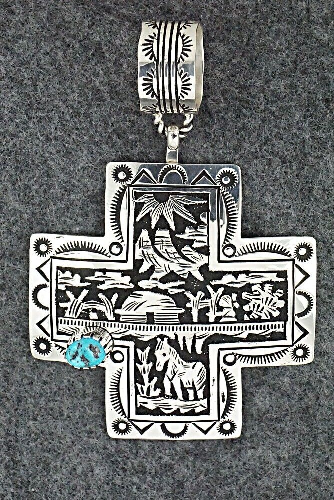 Turquoise & Sterling Silver Pendant - Richard Singer