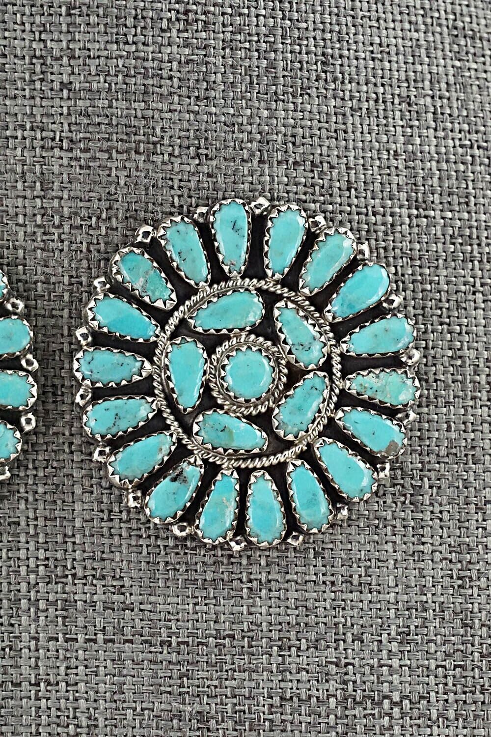 Turquoise and Sterling Silver Earrings - Zeita Begay
