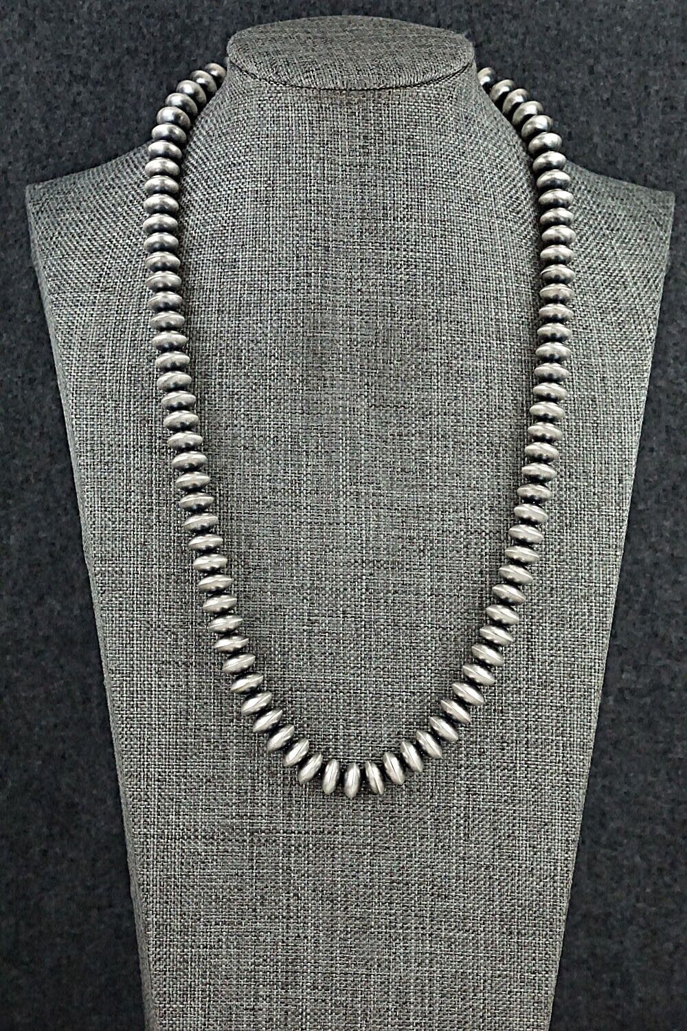 Sterling Silver Navajo Pearl Necklace 20" - Dorinda Mariano