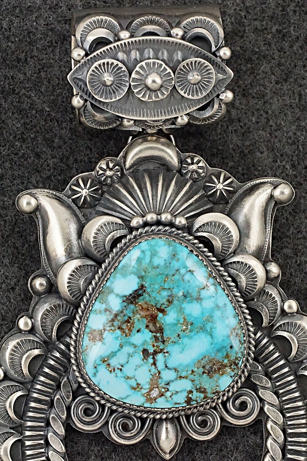 Turquoise & Sterling Silver Pendant - Delbert Gordon