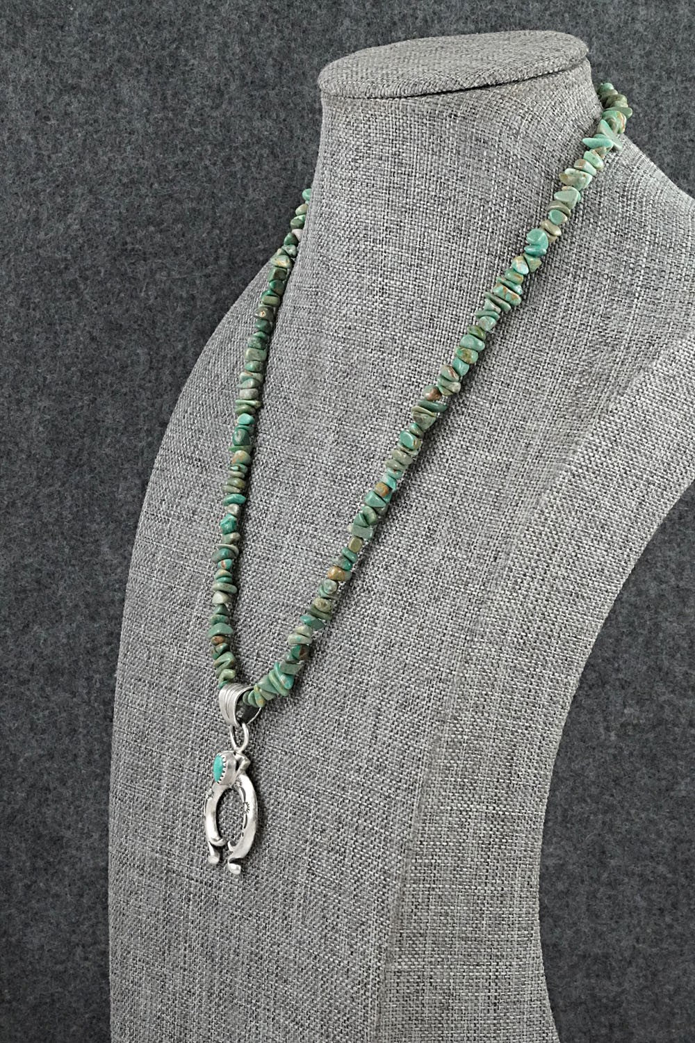 Turquoise & Sterling Silver Necklace 16" - Louise Joe