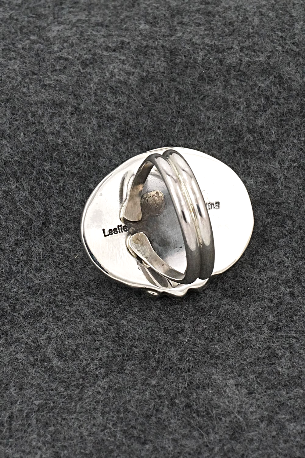 Turquoise & Sterling Silver Ring - Leslie Nez - Size 10