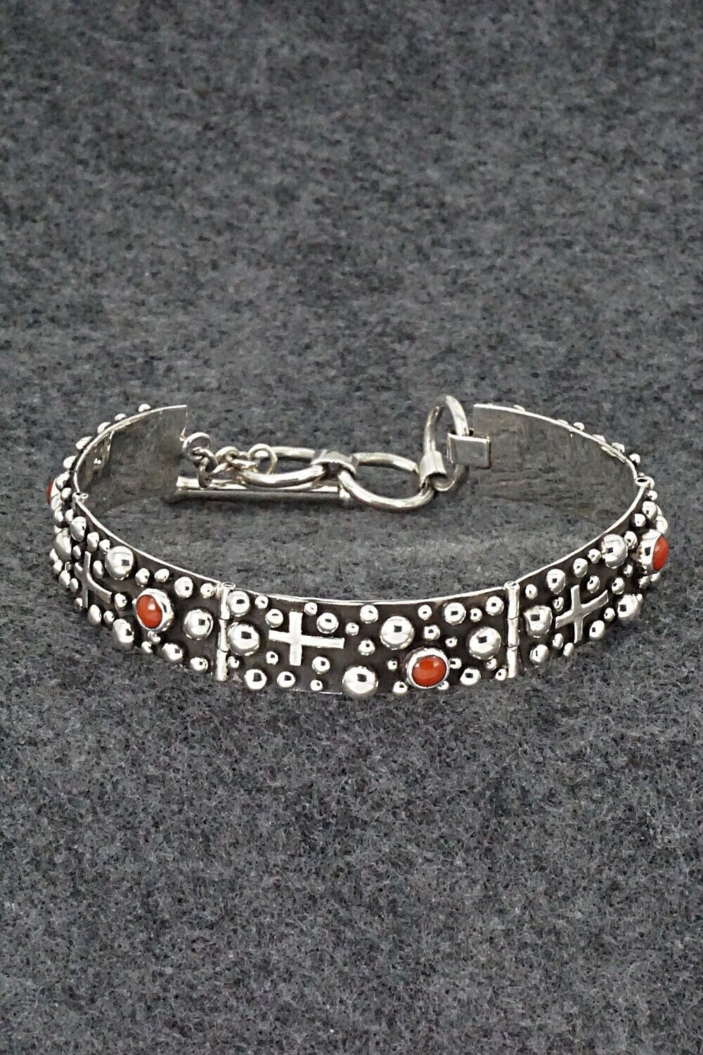 Coral & Sterling Silver Bracelet - Akee Douglas