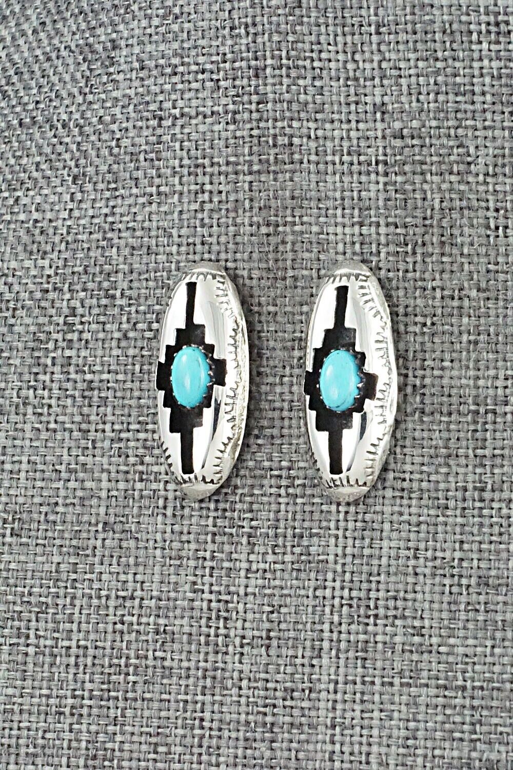 Turquoise & Sterling Silver Earrings - Felix Perry