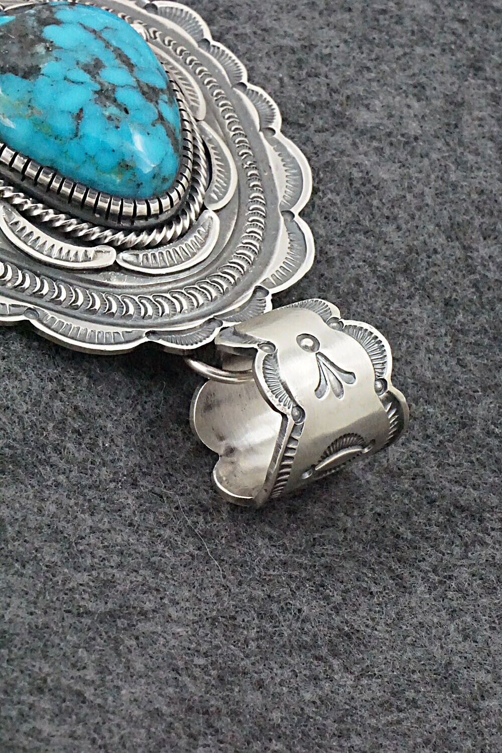 Turquoise & Sterling Silver Pendant - Hank Vandever