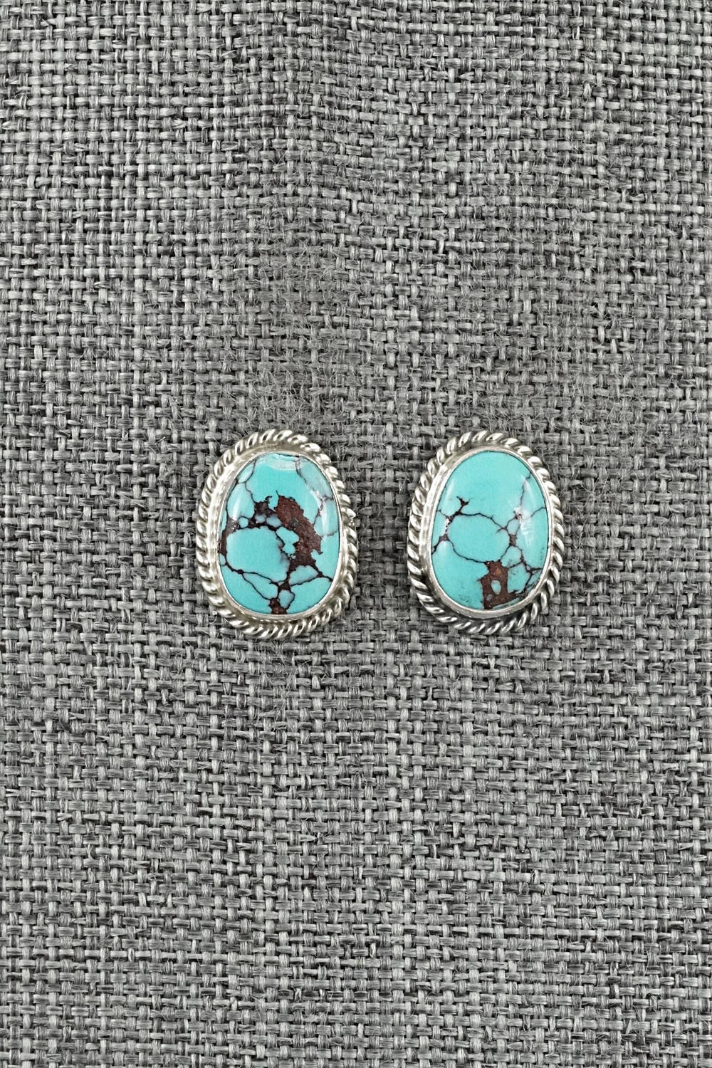 Turquoise & Sterling Silver Earrings - Eugene Gruber