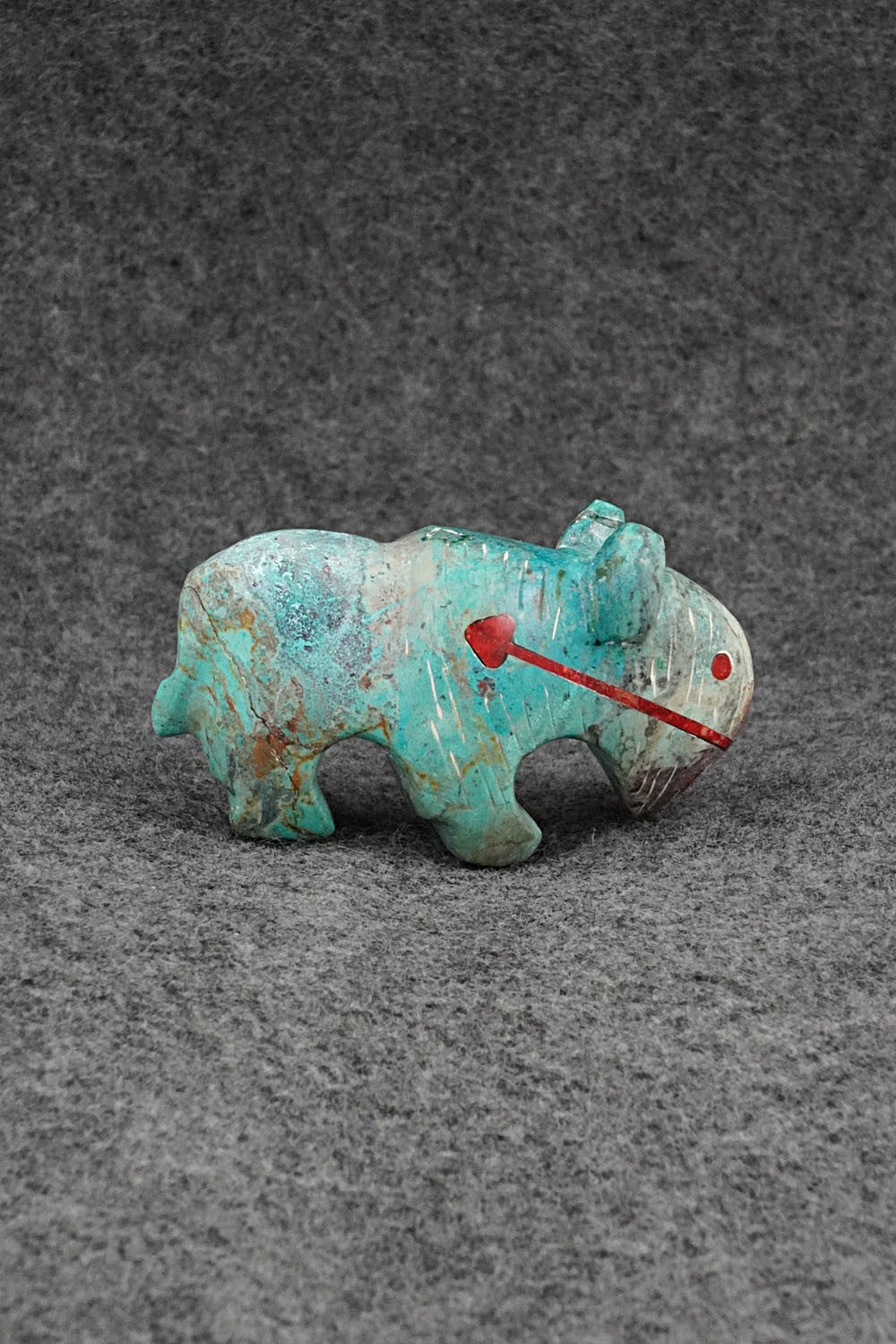 Buffalo Zuni Fetish Carving - Kenric Laiwakete