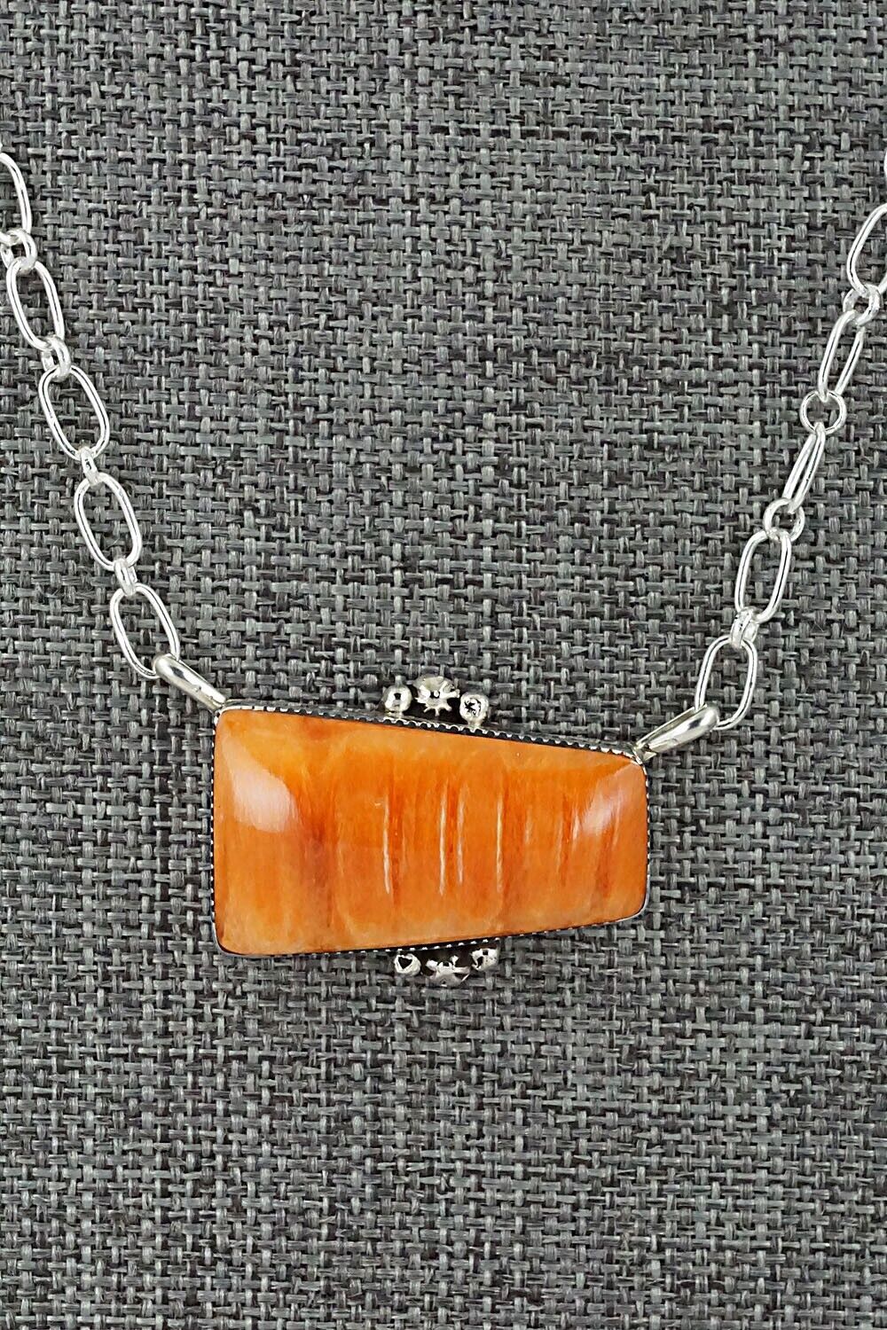 Spiny Oyster & Sterling Silver Necklace - Sheena Jack