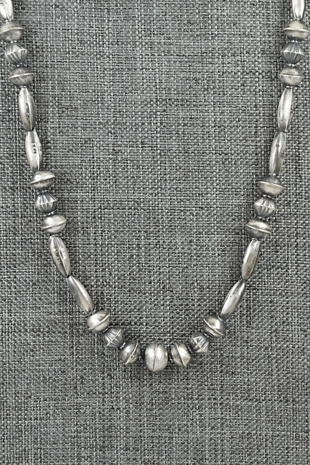 Sterling Silver Navajo Pearl Necklace 22" - Vintage