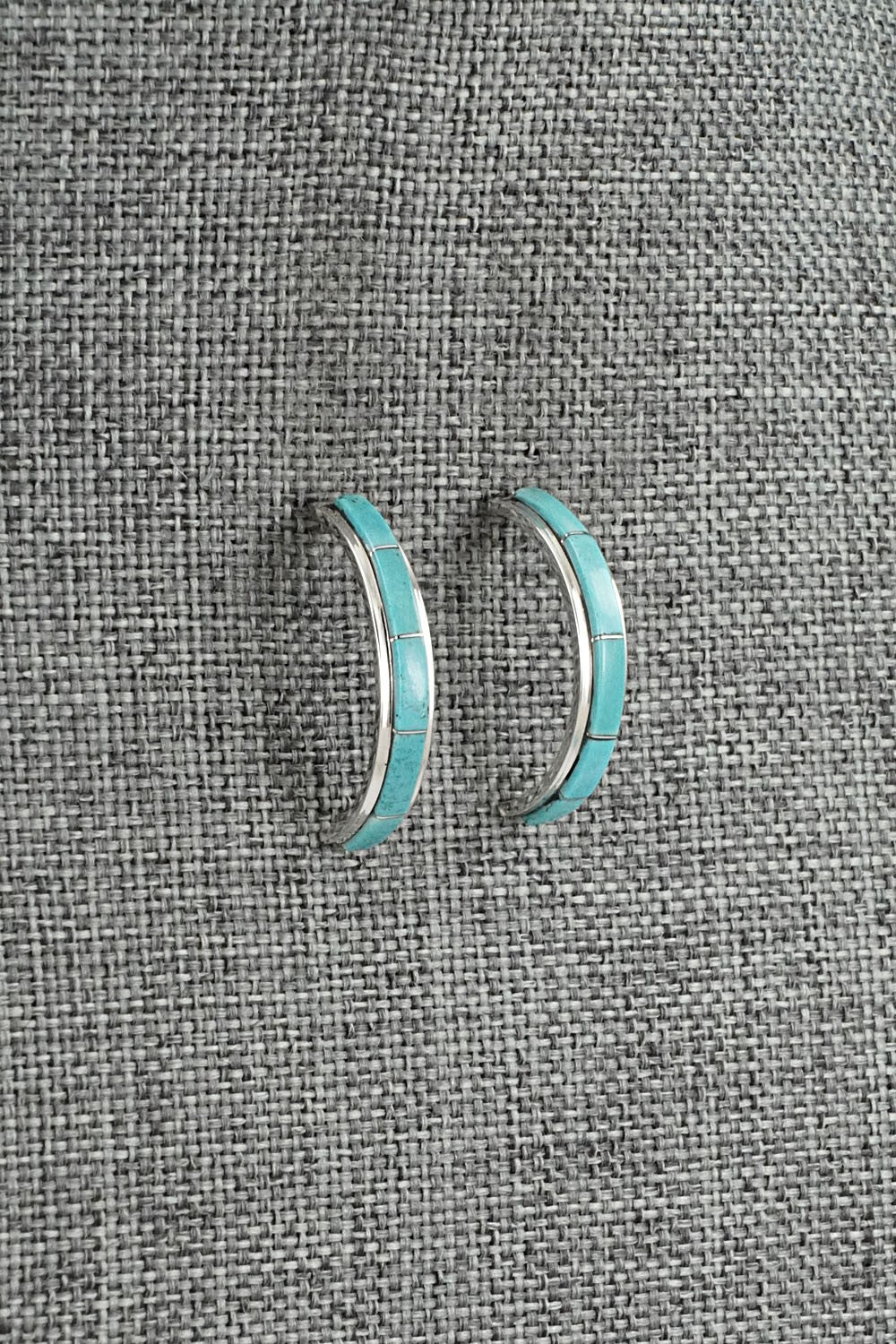 Turquoise & Sterling Silver Earrings - Gloria Waatsa