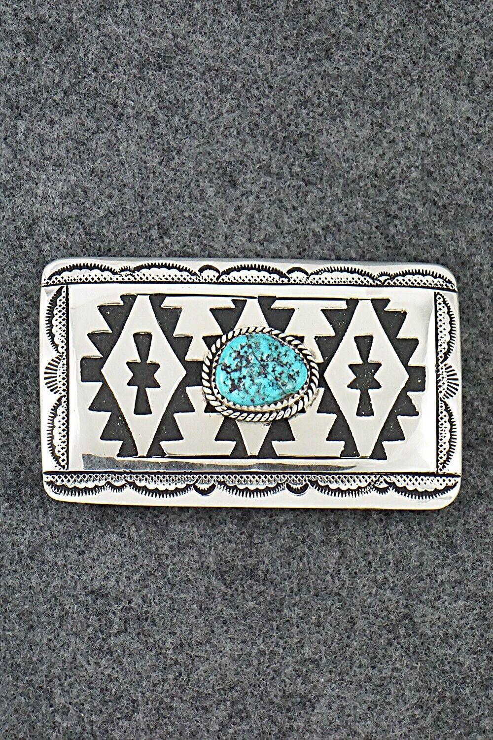 Turquoise & Sterling Silver Belt Buckle - Rosita Singer