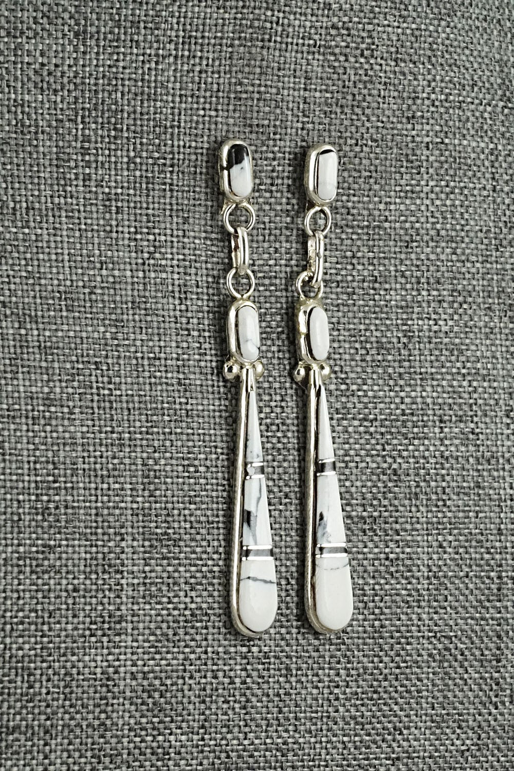 White Buffalo & Sterling Silver Earrings - Terrance Panteah