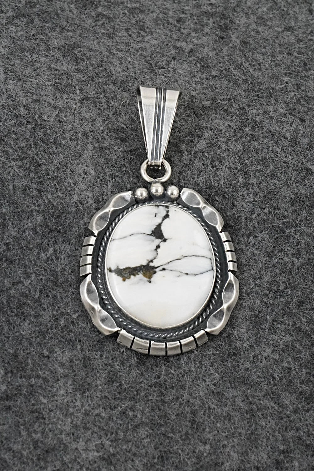 White Buffalo & Sterling Silver Pendant - Samuel Yellowhair