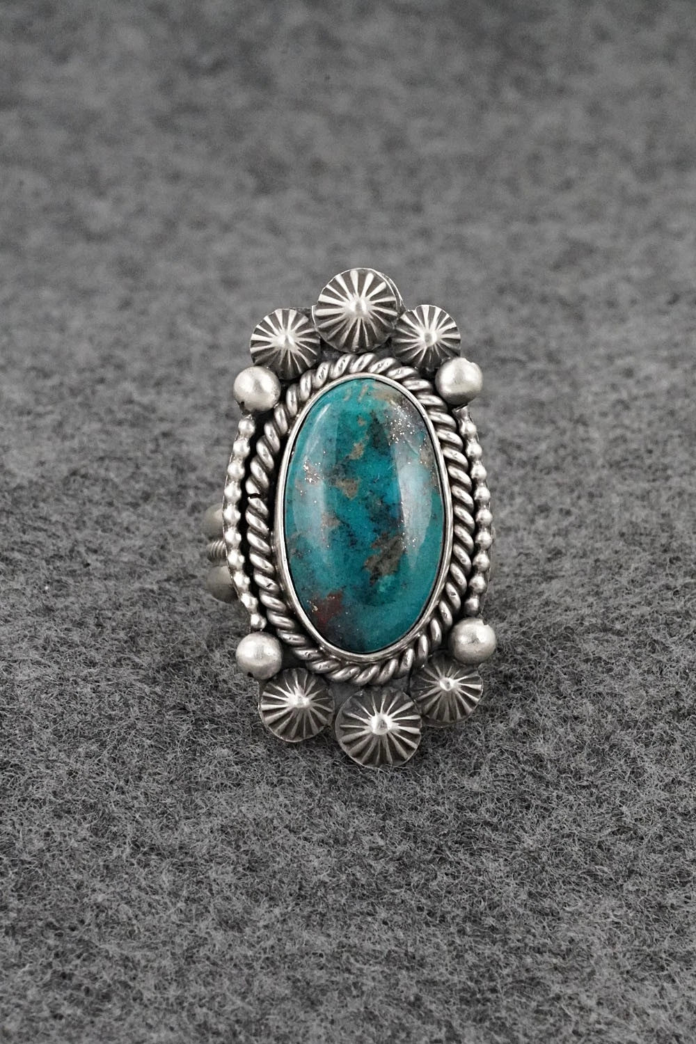 Turquoise & Sterling Silver Ring - Michael Calladitto - Size 8.5