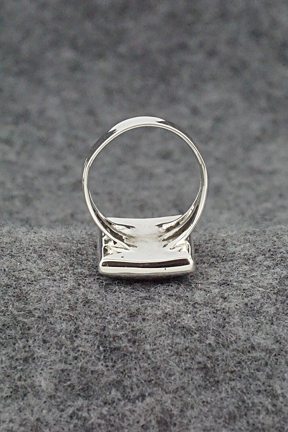 Turquoise, Onyx & Sterling Silver Ring - Harlan Coonsis - Size 6.75