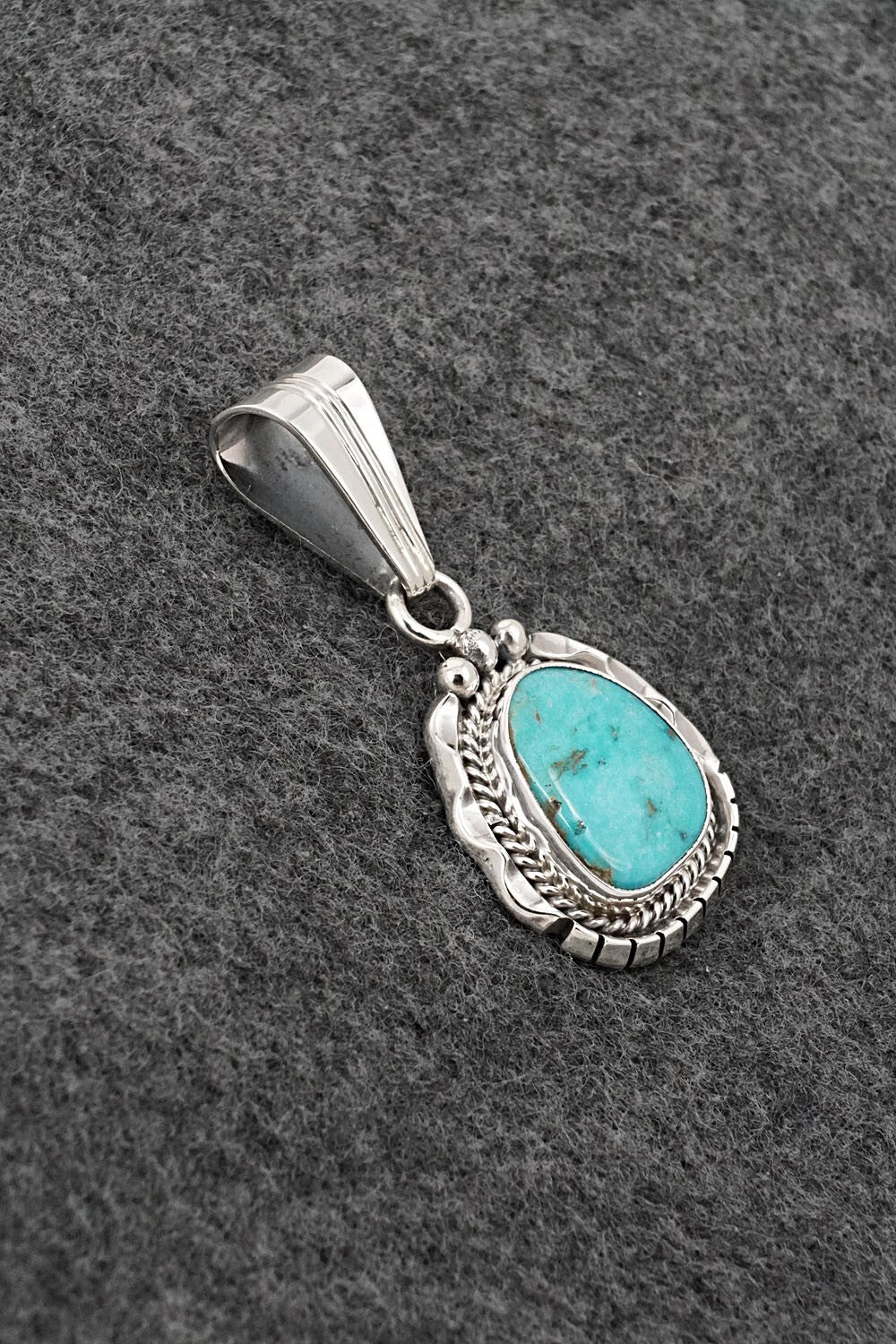 Turquoise & Sterling Silver Pendant - Samuel Yellowhair