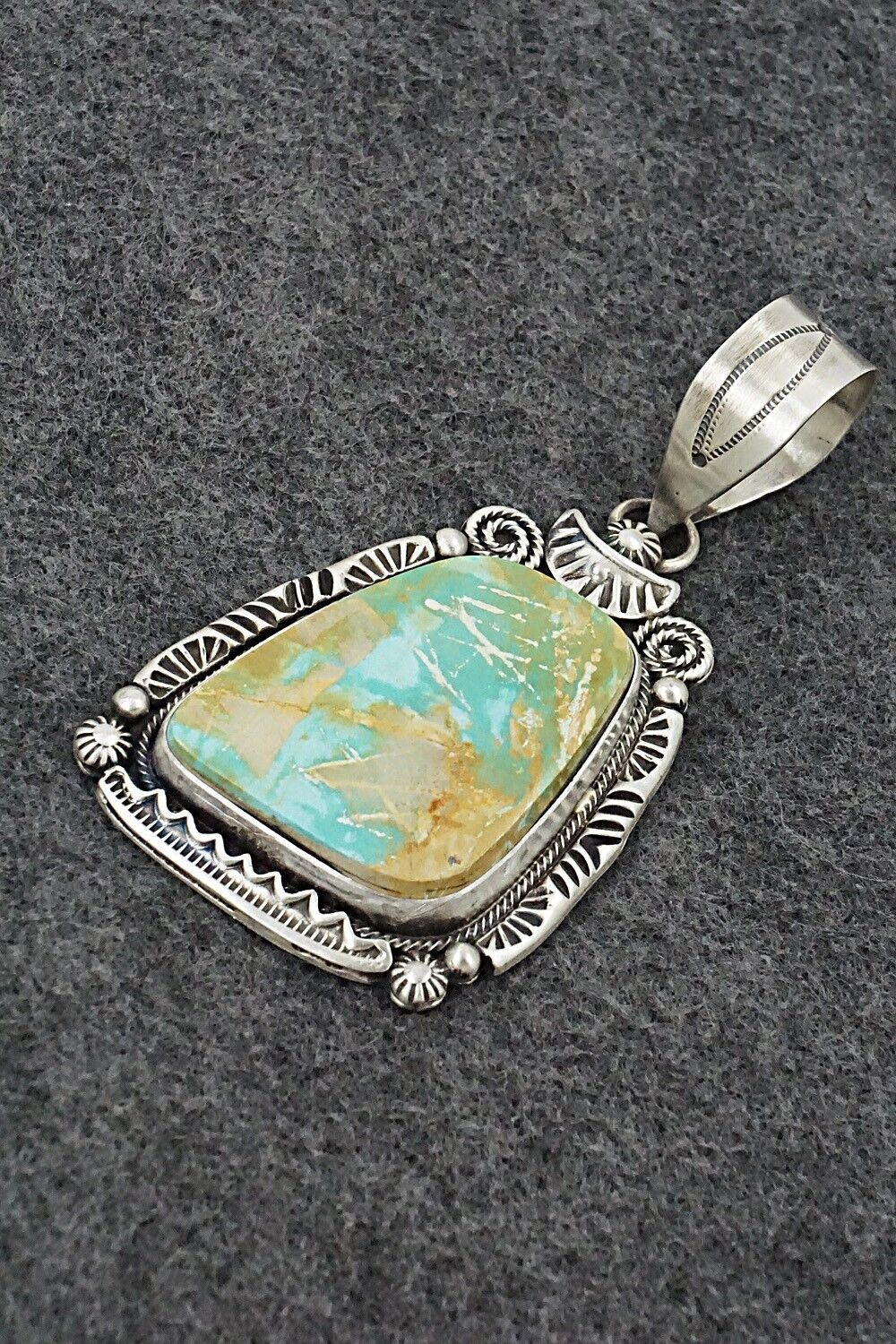 Turquoise & Sterling Silver Pendant - Jackson Hoskie