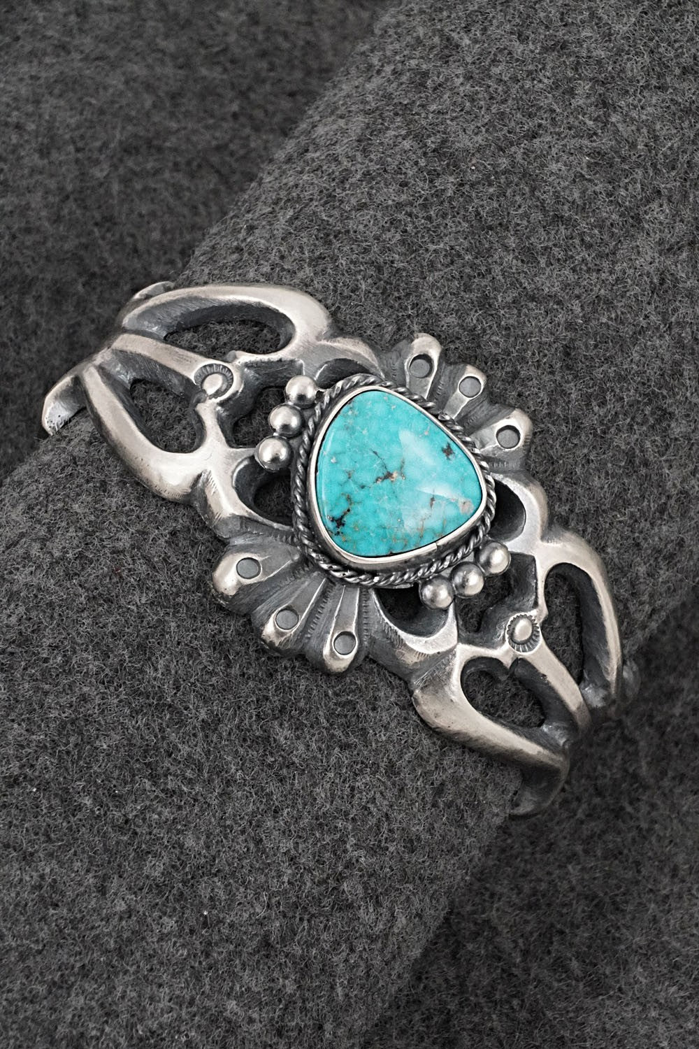 Turquoise & Sterling Silver Bracelet - Harrison Bitsue