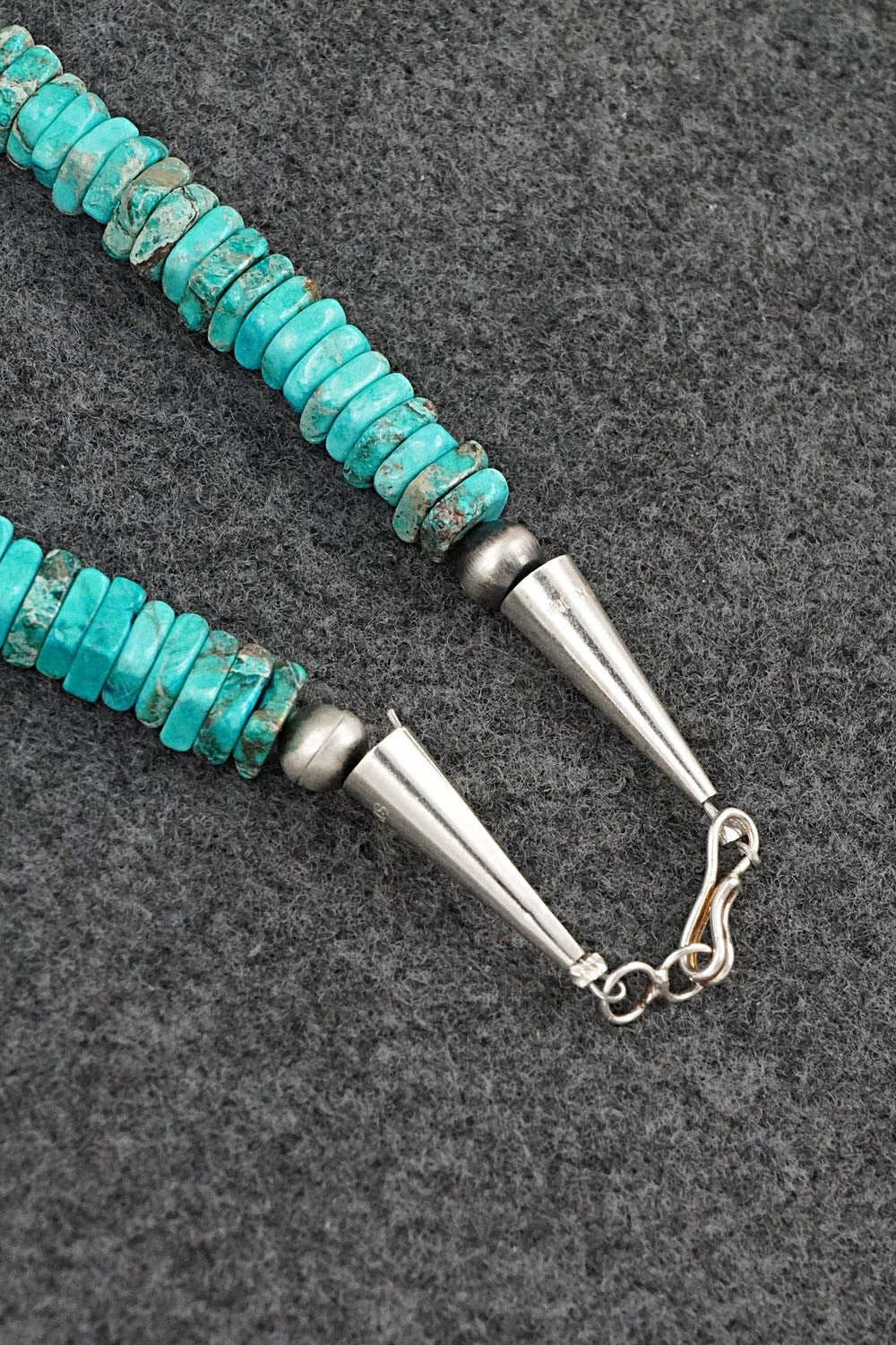 Turquoise & Sterling Silver Necklace 18" - Doreen Jake