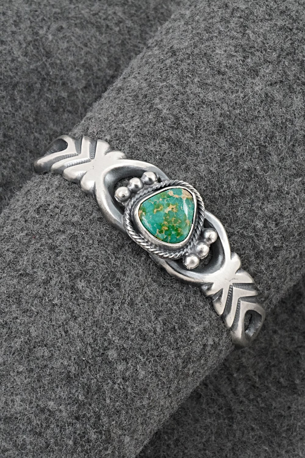 Turquoise & Sterling Silver Bracelet - Harrison Bitsue