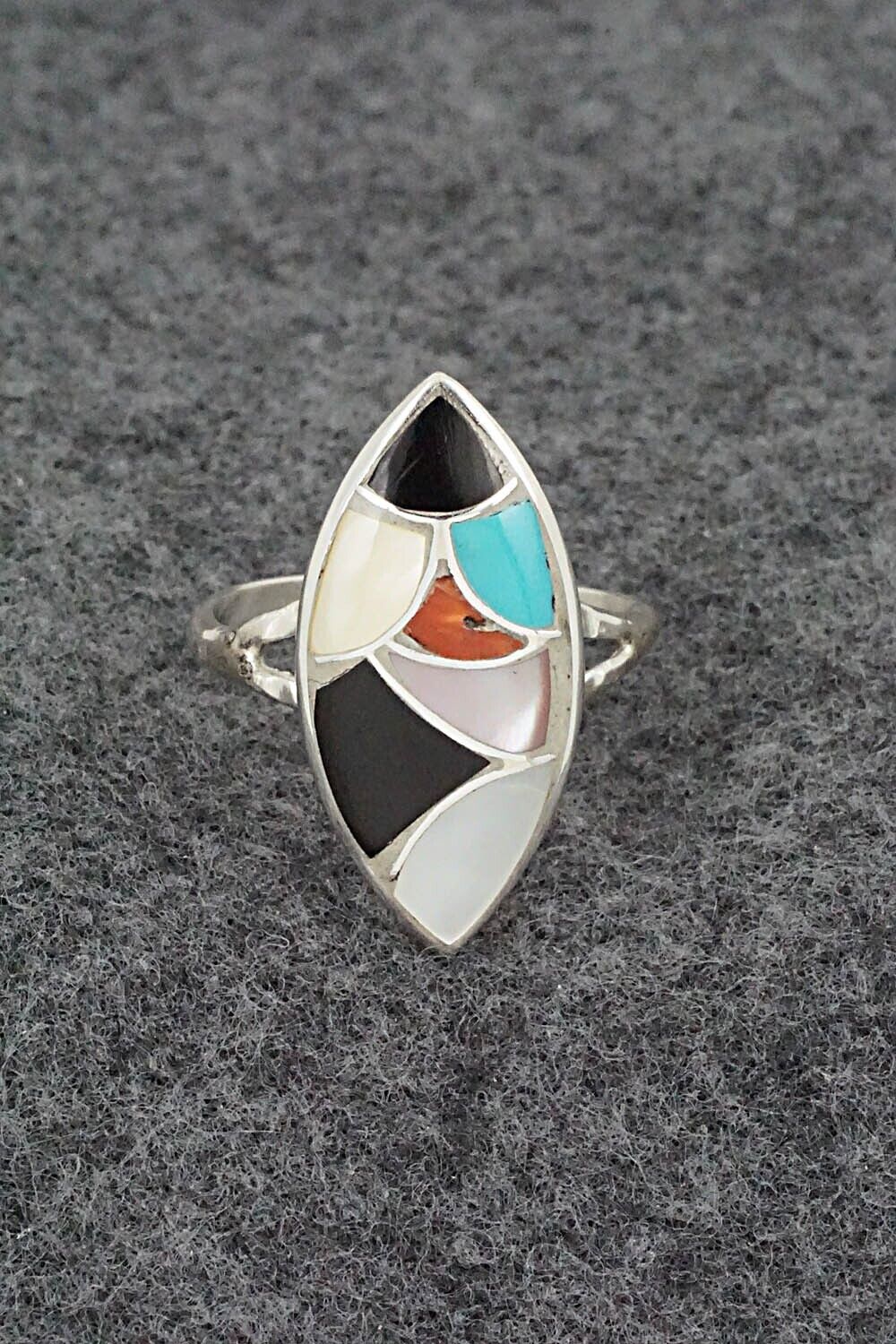 Multi-Stone & Sterling Silver Ring - Orena Leekya - Size 9