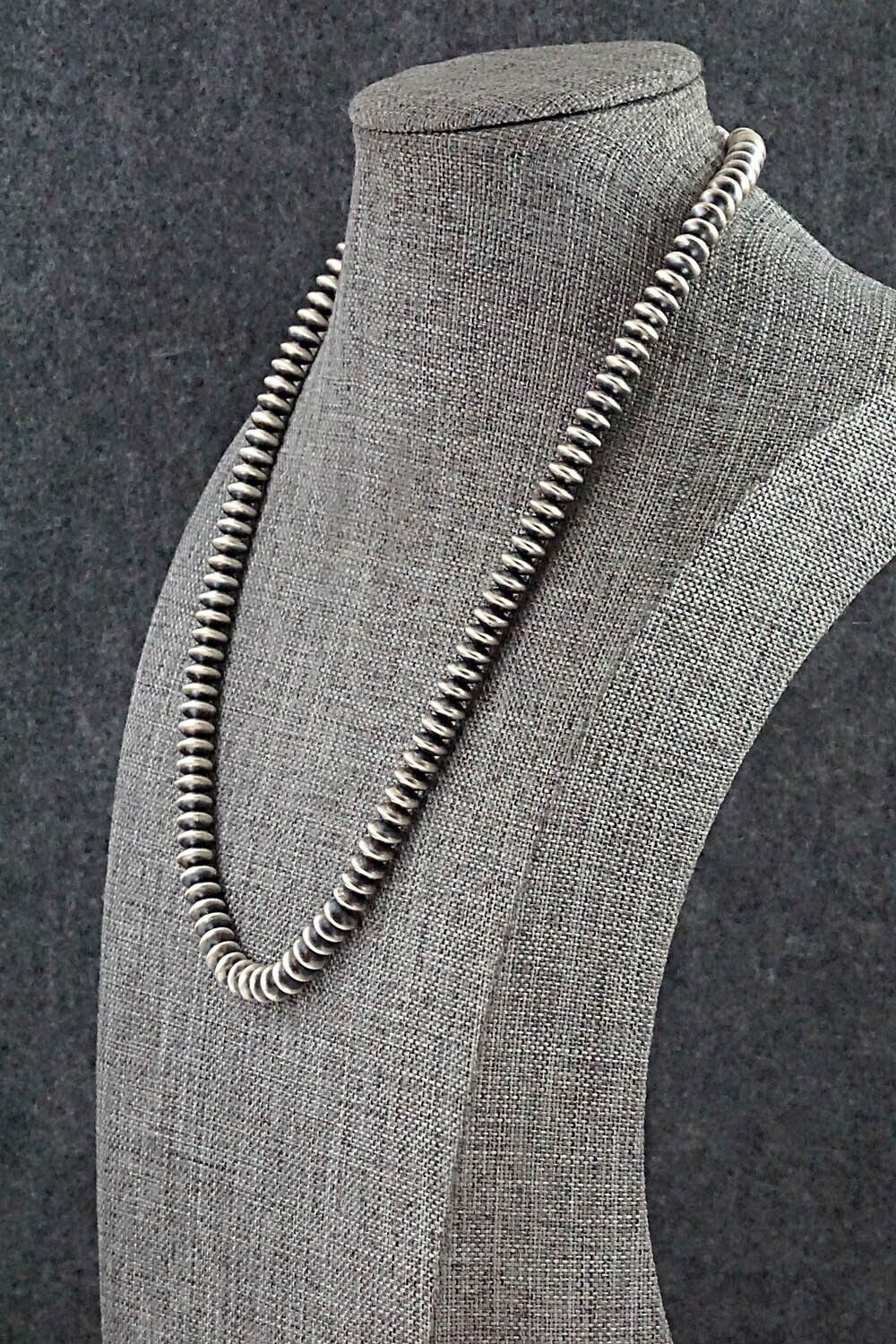 Sterling Silver Navajo Pearl Necklace 18" - Dorinda Mariano