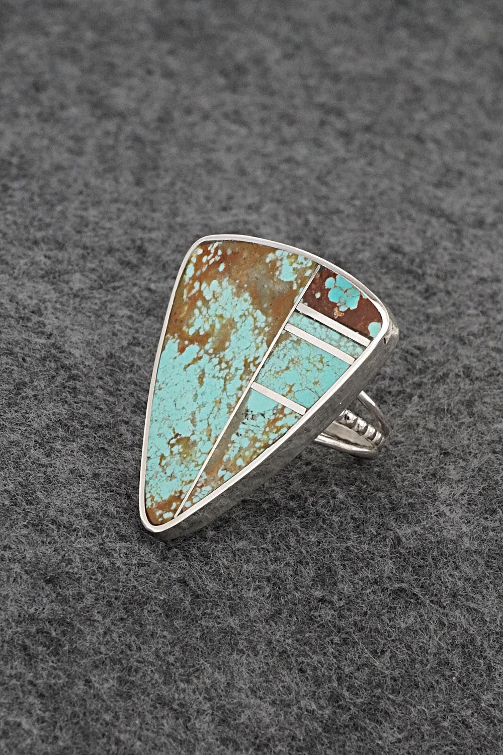 Turquoise & Sterling Silver Ring - Harold Smith - Size 8