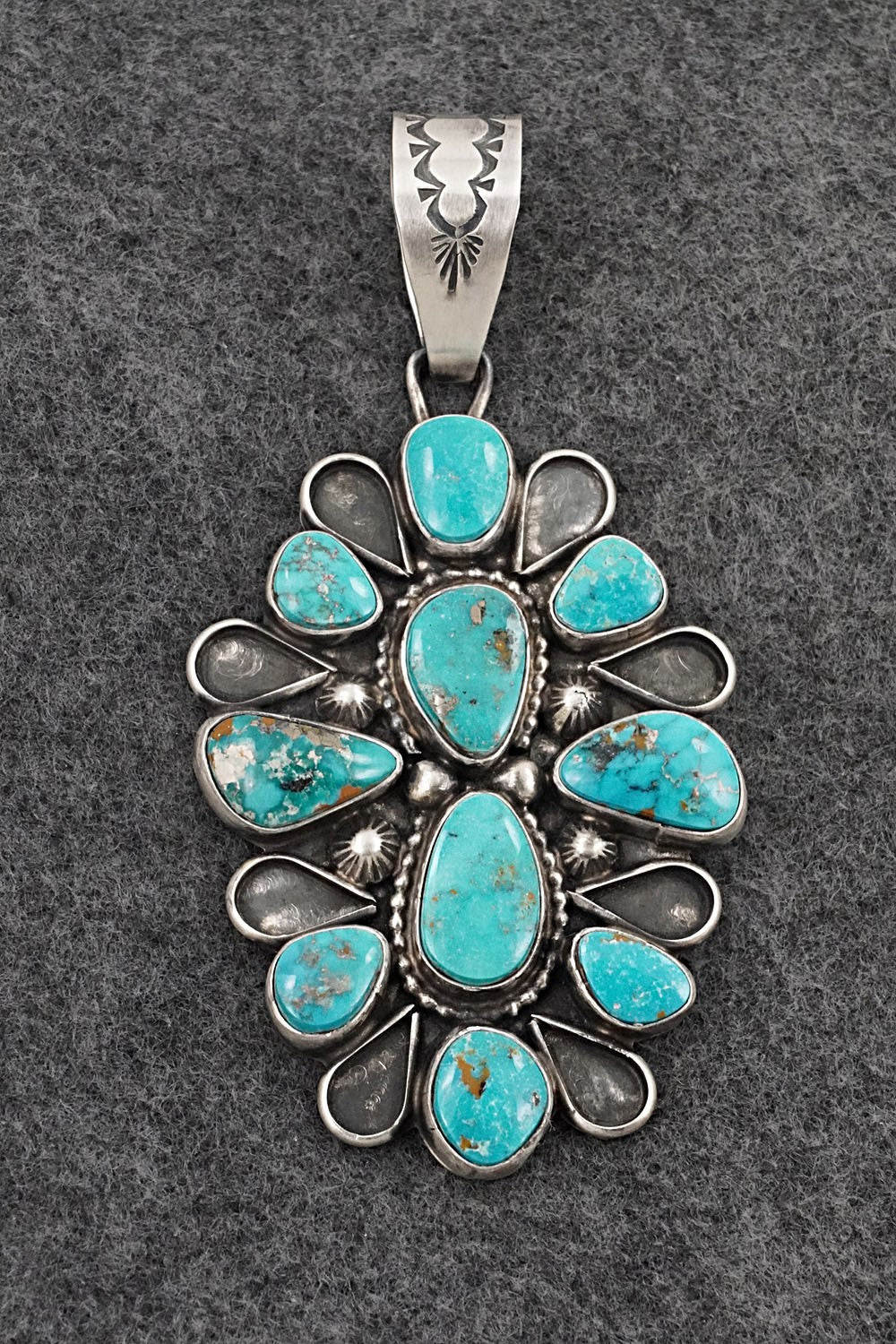 Turquoise & Sterling Silver Pendant - Travis Jim