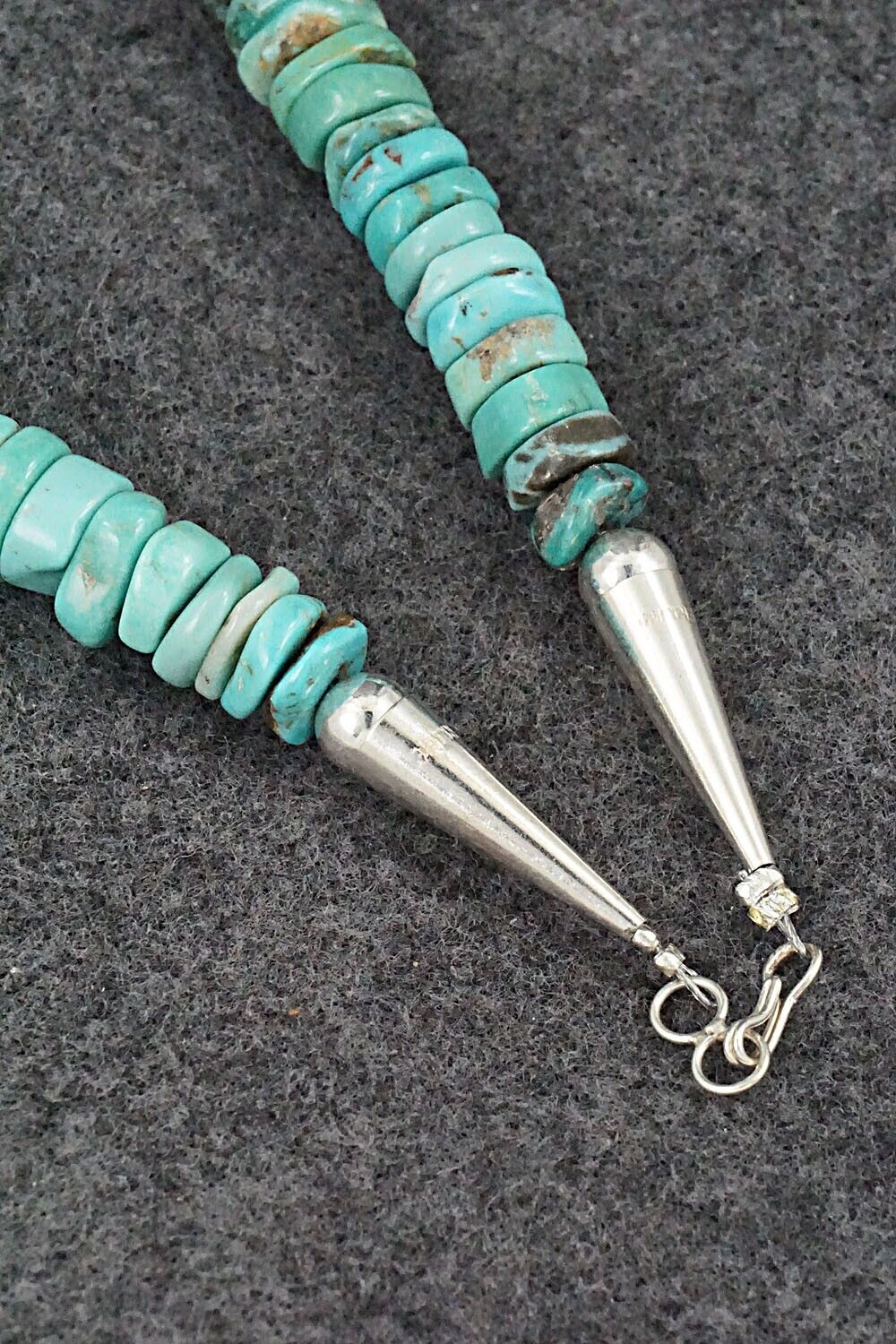 Turquoise & Sterling Silver Necklace 18" - Doreen Jake