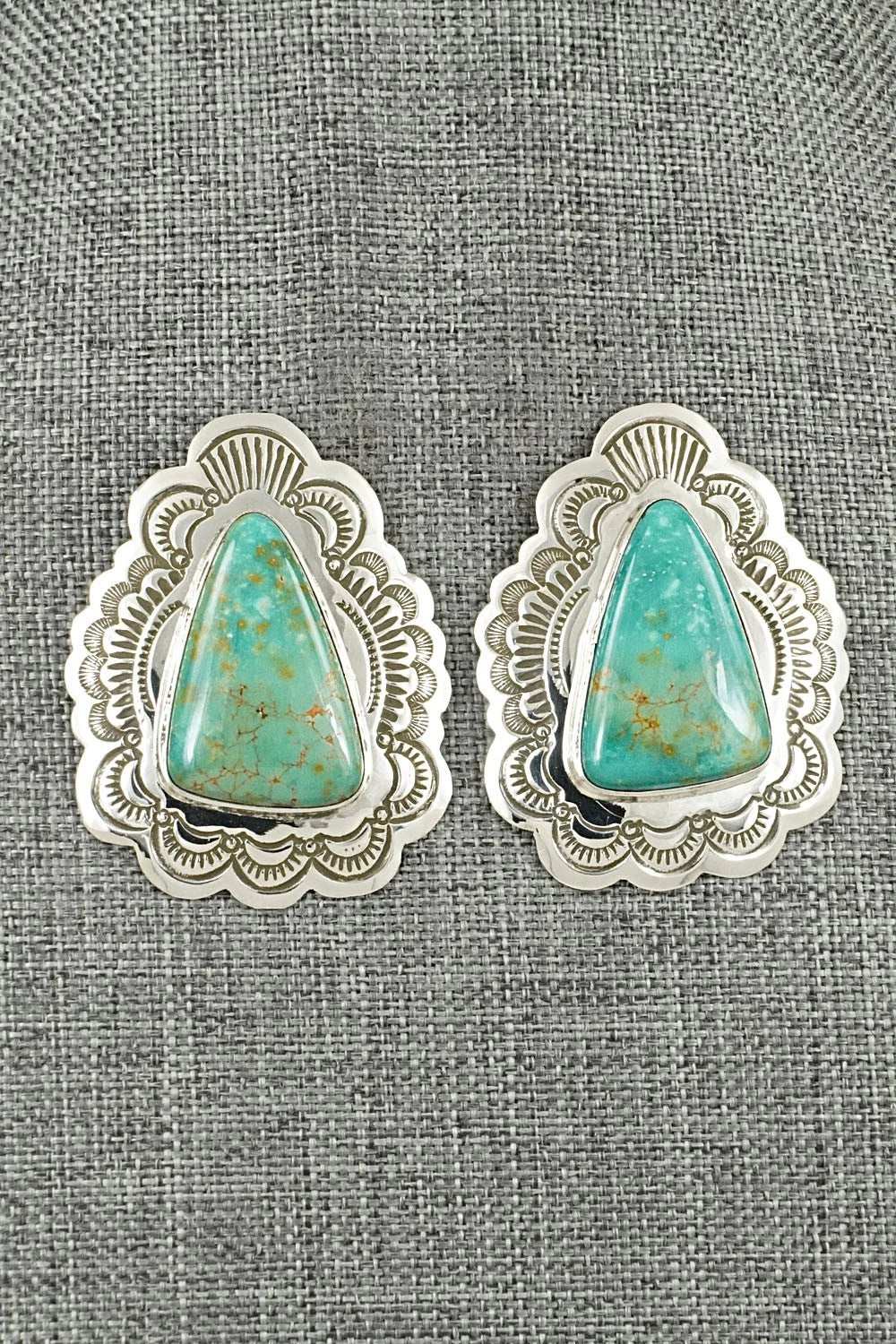Turquoise & Sterling Silver Earrings - Arnold Blackgoat