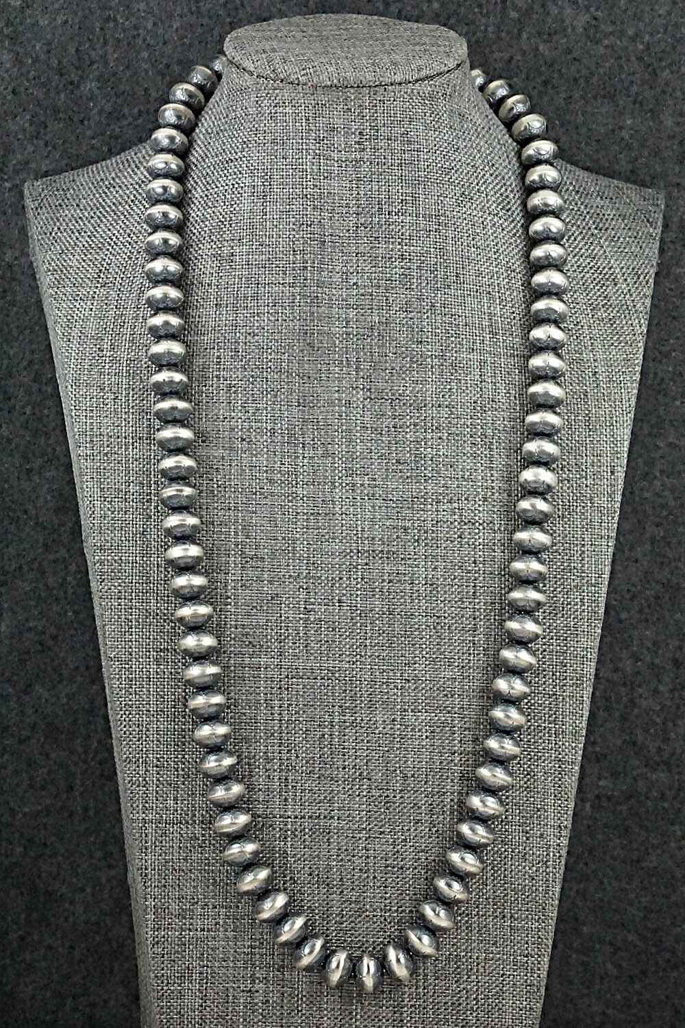 Sterling Silver Navajo Pearl Necklace 24" - Bryannen Halwood