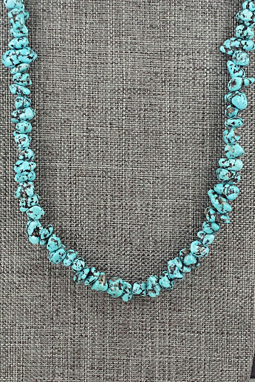 Turquoise & Sterling Silver Necklace 22" - Louise Joe