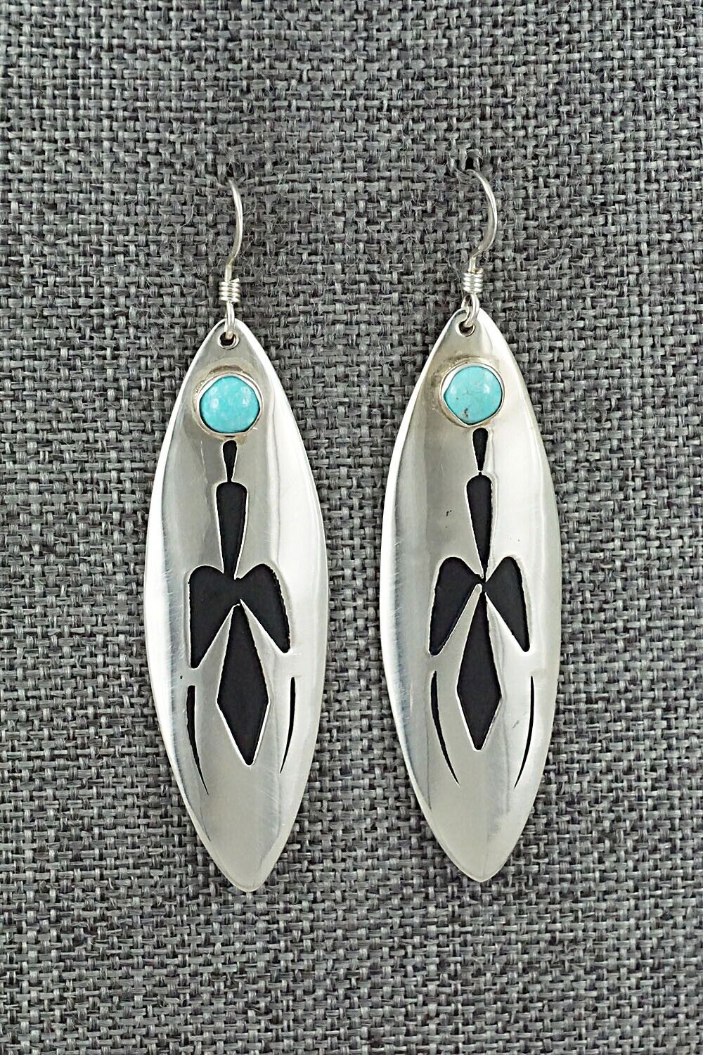 Turquoise & Sterling Silver Earrings - Rosita Singer