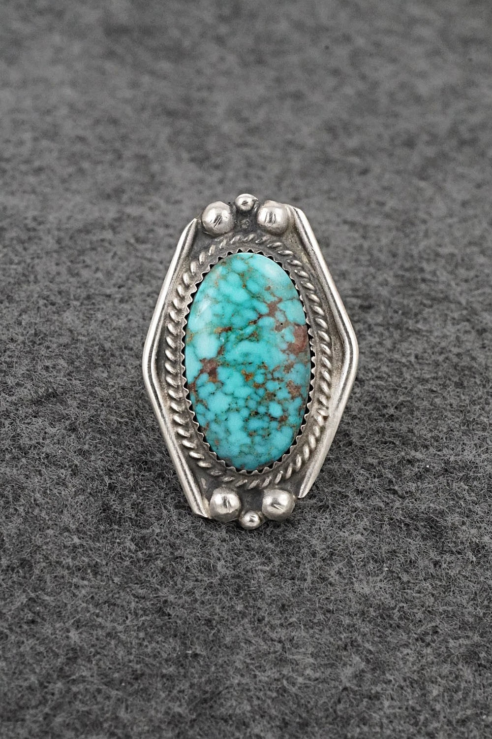 Turquoise & Sterling Silver Ring - Leslie Nez - Size 6
