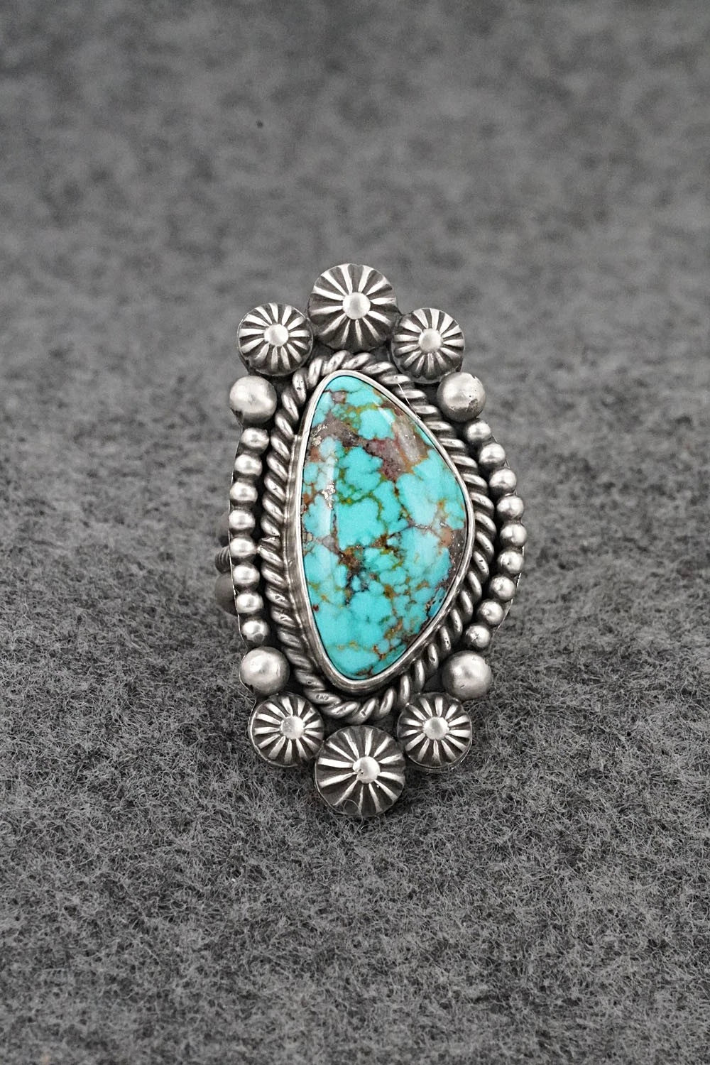 Turquoise & Sterling Silver Ring - Michael Calladitto - Size 7.5