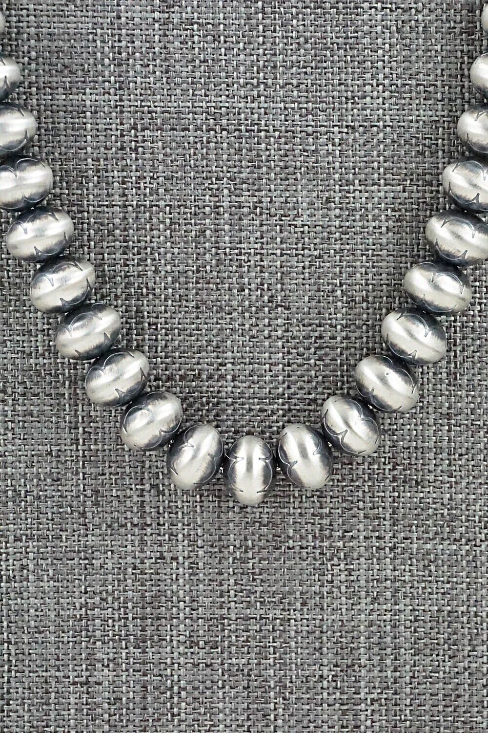 Sterling Silver Navajo Pearl Necklace 24" - Bryannen Halwood