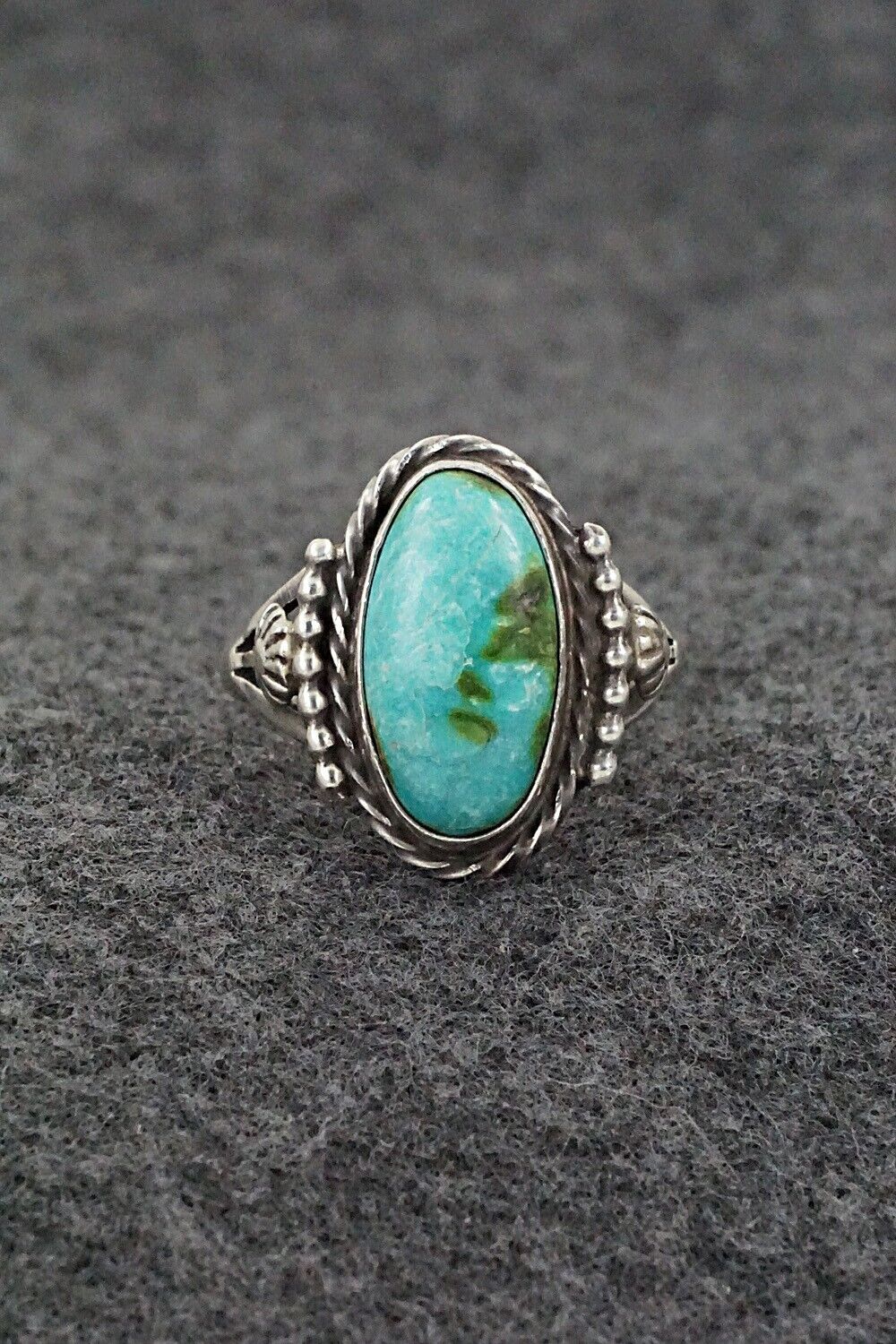 Turquoise & Sterling Silver Ring - Samuel Yellowhair - Size 8.75