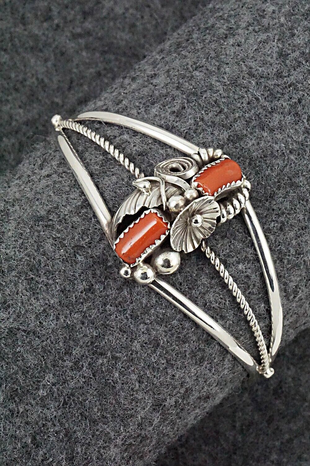 Coral & Sterling Silver Bracelet - Max Calladitto