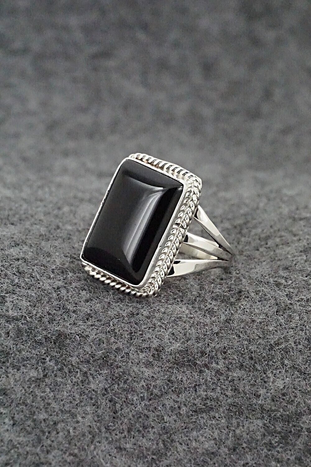 Onyx & Sterling Silver Ring - Letricia Largo - Size 9.5