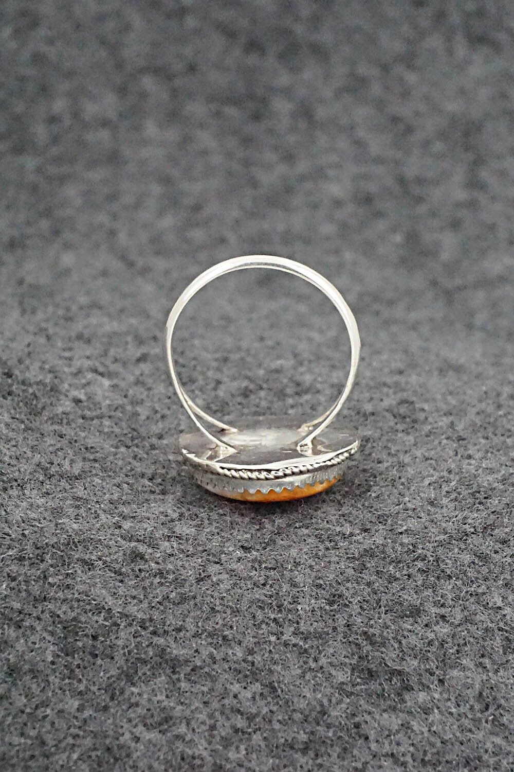 Spiny Oyster & Sterling Silver Ring - Ernest Hawthorne - Size 7.75