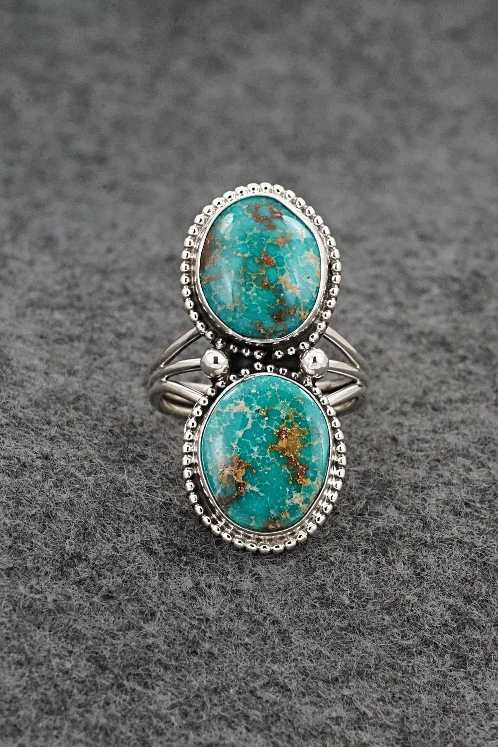 Turquoise & Sterling Silver Ring - Eugene Gruber - Size 8